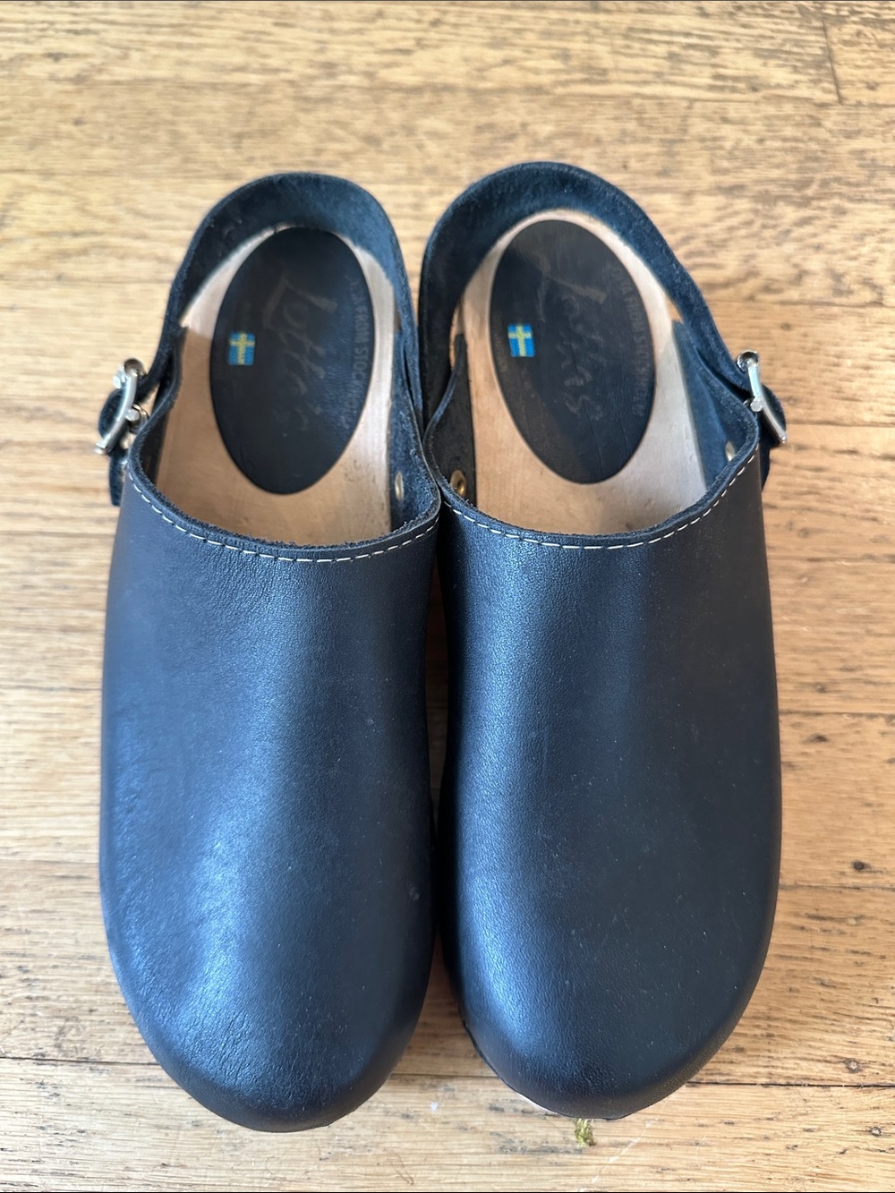 Lotta From Stockholm Black Leather Clog Mules